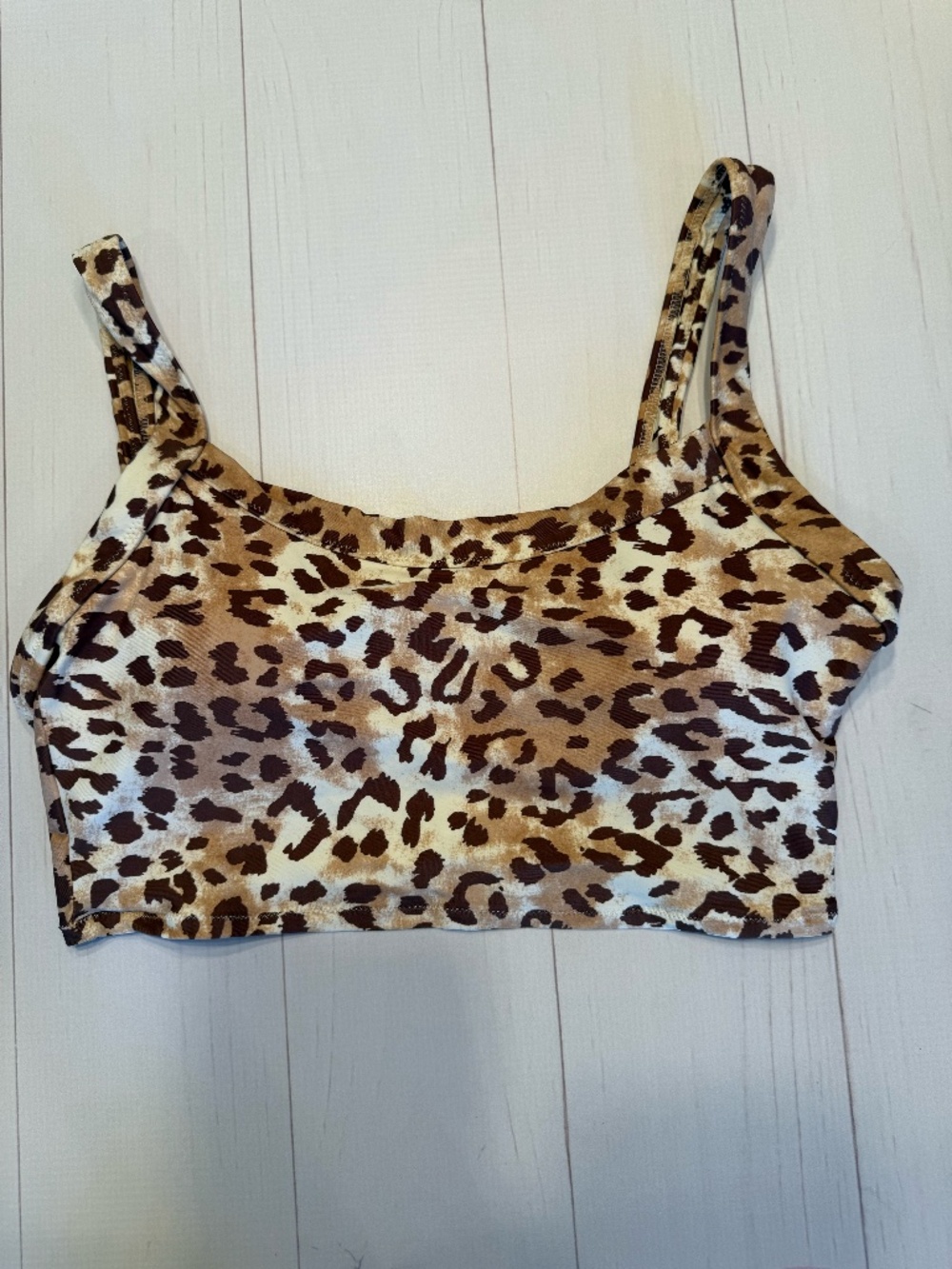 Aerie Offline Real Me Low Key Longline Sports Bra Leopard print Size Large
